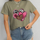 Heart Round Neck Short Sleeve T-Shirt