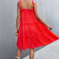 Women's Tie-Shoulder Frill Trim Sleeveless Dress