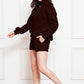 Comfy n' Cozy Half Zip Long Sleeve Sweatshirt and Drawstring Shorts Set