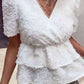 Surplice Neck Layered Peplum Top