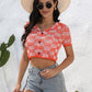 Plaid Button Up Short Sleeve Cardigan