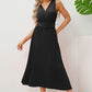 Surplice Sleeveless Midi Pleated Dress