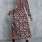 Carnation Pink Floral V-Neck Slit Midi Dress