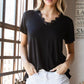 Heimish Lace Detail V-Neck Short Sleeve T-Shirt