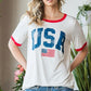 Heimish Full Size USA Contrast Trim Short Sleeve T-Shirt