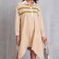 Half Button Handkerchief Hem Dress