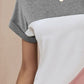 Color Block Round Neck Short Sleeve Dress