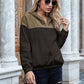 Pocketed Color Block Quarter Zip Hoodie