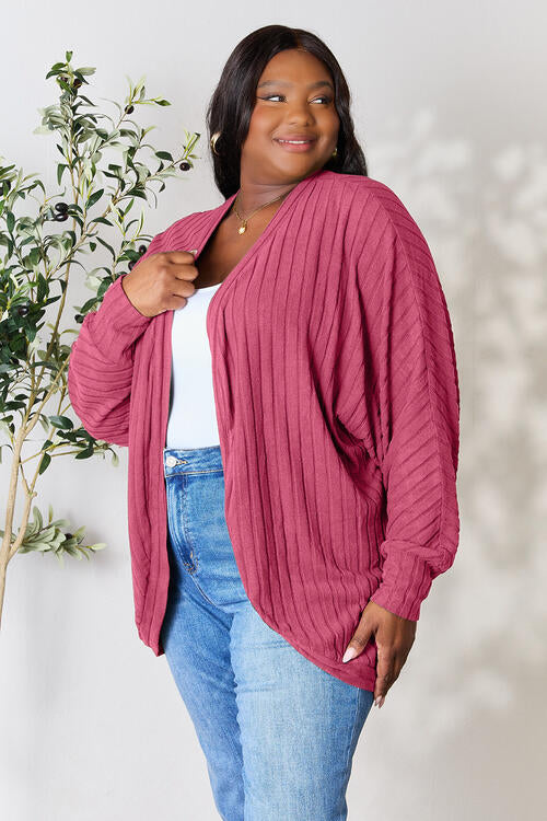 Basic Bae Full Size Ribbed Cocoon Cardigan *