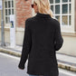 Laken Jay Ribbed Turtleneck Long Sleeve Slit Knit Top