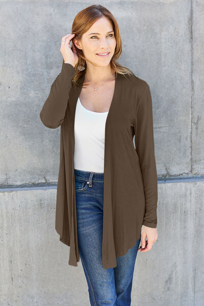 Basic Bae Full Size Open Front Long Sleeve Cover Up Cardigan *