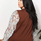 And The Why Chestnut Brown Full Size Foil Printed Sleeve Top