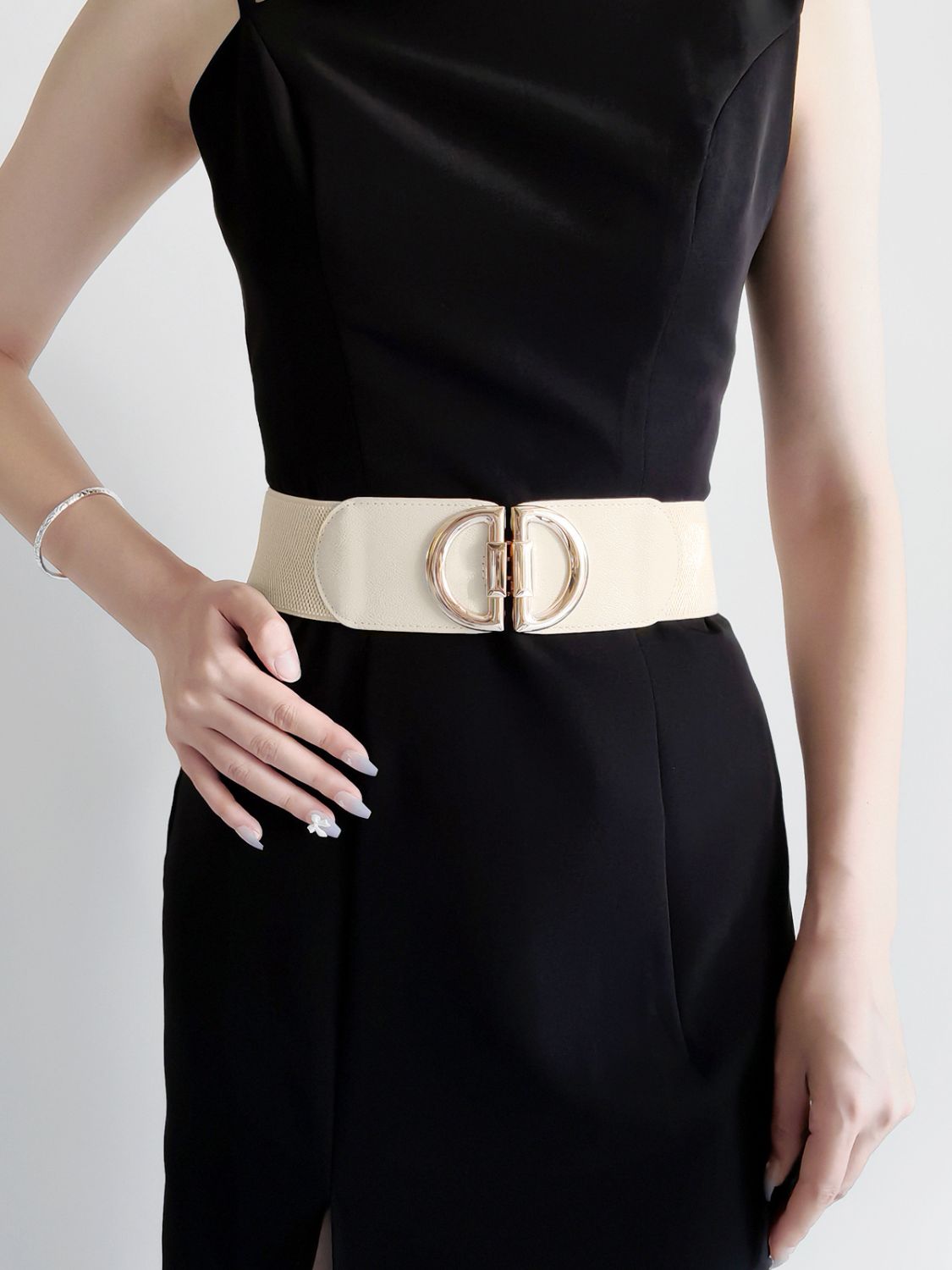 Women's D Buckle Elastic Belt