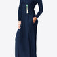 Women's Full Size Valencia Round Neck Empire Waist Pocket Dress