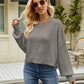 Round Neck Lantern Sleeve Sweater