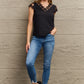 Lace Trim Cap Sleeve Blouse