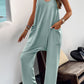 Pocketed Spaghetti Strap Overalls