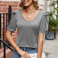 Round Neck Ruffle Trim Short Sleeve T-Shirt