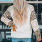 Leopard Round Neck Dropped Shoulder T-Shirt