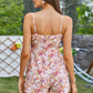 Double Crazy Floral Spaghetti Strap Zip-Back Romper