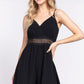 ACTIVE BASIC Waist Lace Trim Cami Romper