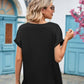 Full Size V-Neck Cuffed Blouse