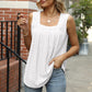 Full Size Eyelet Square Neck Tank