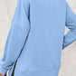 Round Neck  Dropped Shoulder Slit Sweatshirt