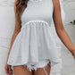 Women's Striped Lace Trim Round Neck Tank