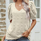 Women's Swiss Dot Short Puff Sleeve Top