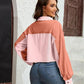 Color Block Crop Jacket with Pockets