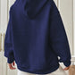 Full Size Textured Drawstring Drop Shoulder Hoodie