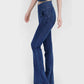 Wide Waistband Bootcut Jeans with Pockets