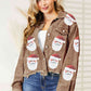 Santa Sequin Raw Hem Jacket