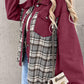 Plaid Button Up Dropped Shoulder Jacket