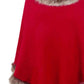 Country Rustic One Size Faux Fur Trim Fringed Poncho