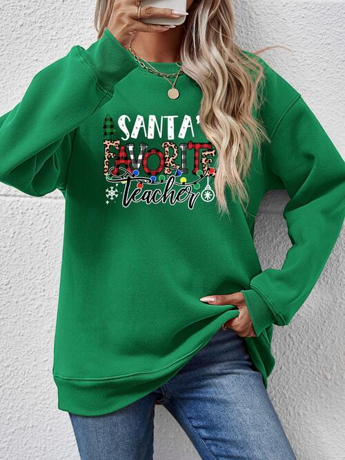 Christmas Themed Letter Graphic Sweatshirt