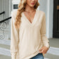 V-Neck Lantern Sleeve T-Shirt