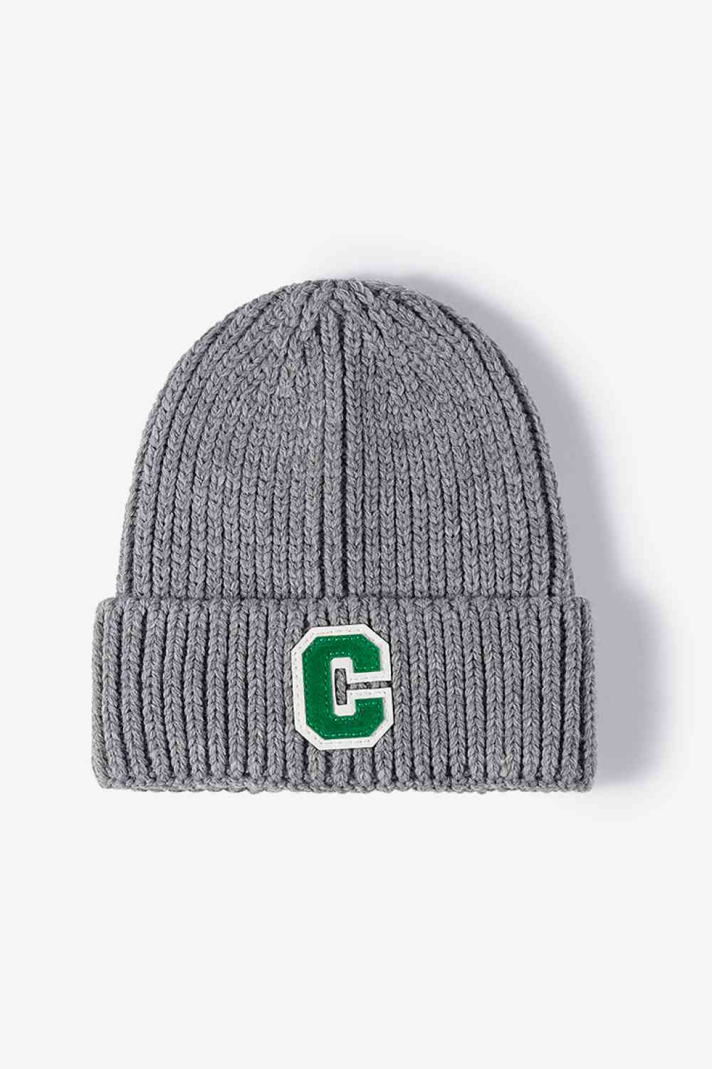 CHIC HATZ Letter C Patch Cuffed Beanie