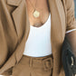 HANNAH MEA Full Size Longline Blazer and Shorts Set with Pockets