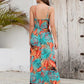 Printed Surplice Spaghetti Strap Dress