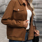 Textured Zip Up Collared Neck Jacket