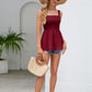 Full Size Smocked Square Neck Baby doll Tank