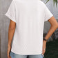 Eyelet Notched Short Sleeve T-Shirt