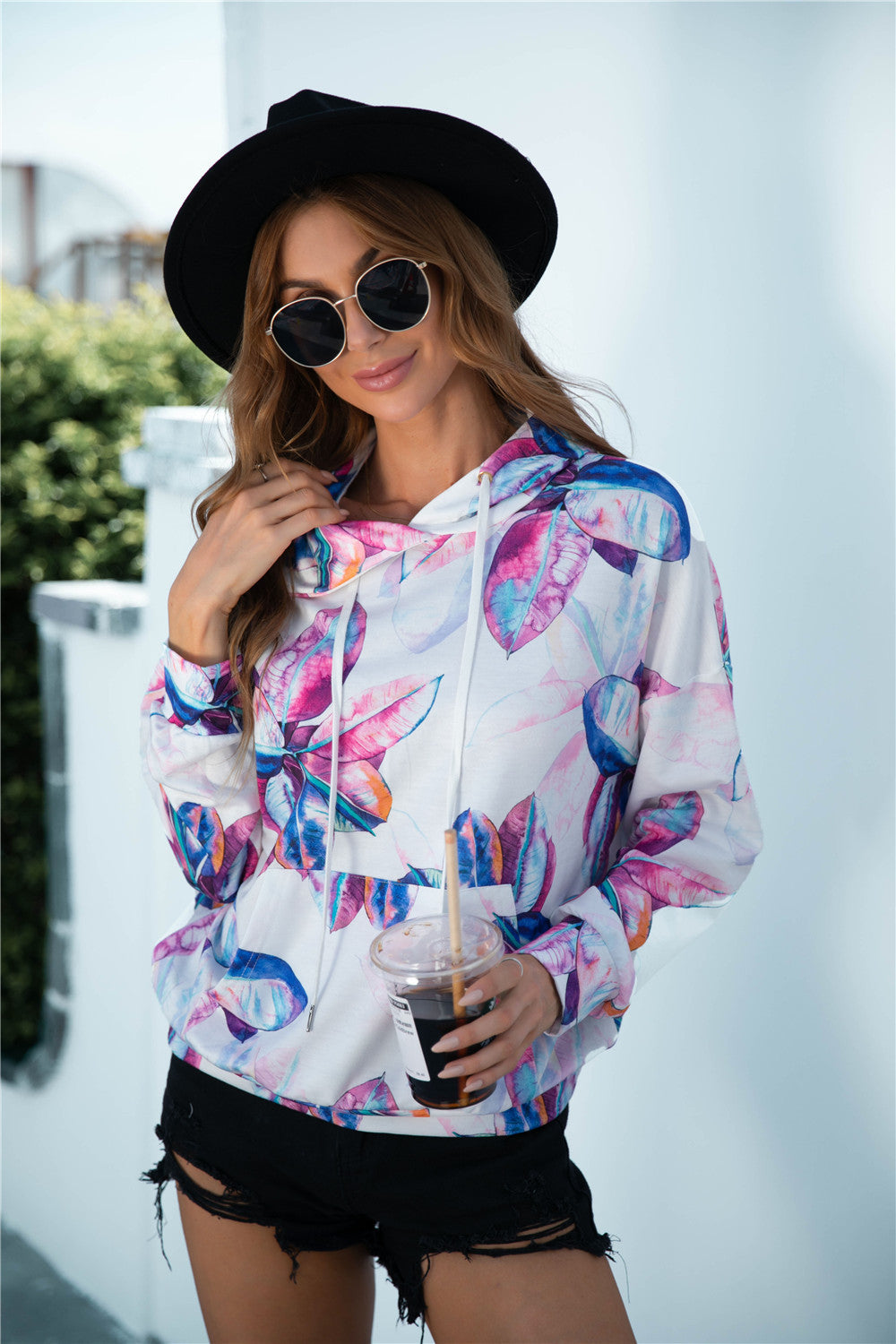 BLAZIN' BEAUTY Printed Dropped Shoulder Hoodie