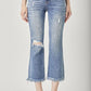 RISEN High Waist Distressed Cropped Bootcut Jeans