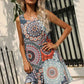 FULL SIZE Printed Round Neck Sleeveless Dress with Pockets