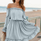 Frill Off-Shoulder Flounce Sleeve Dress