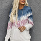 Full Size Oversized Boho Blue Tie-dye Drop Shoulder Hoodie