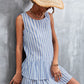 Women's Striped Layered Sleeveless Dress